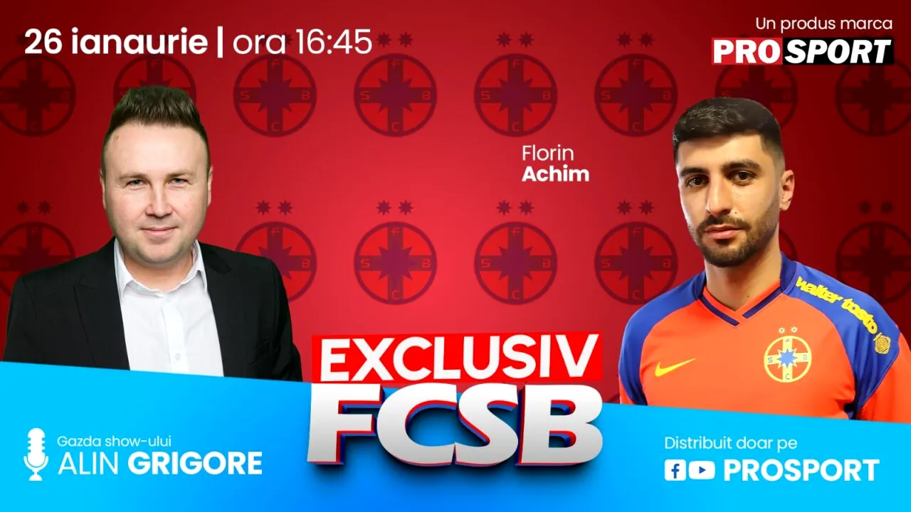 „EXCLUSIV FCSB” revine cu o nouă ediție incendiară, de la ora 16:45, pe canalul de YouTube ProSport și pe pagina de Facebook ProSport