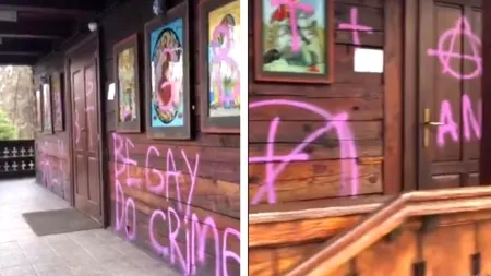 Imagini revoltătoare: Biserică din București, vandalizată cu mesaje pro-LGBT (VIDEO)
