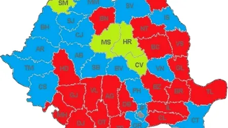 Rezultate parțiale. Cum s-au împărțit mandatele de președinți de Consilii Județene