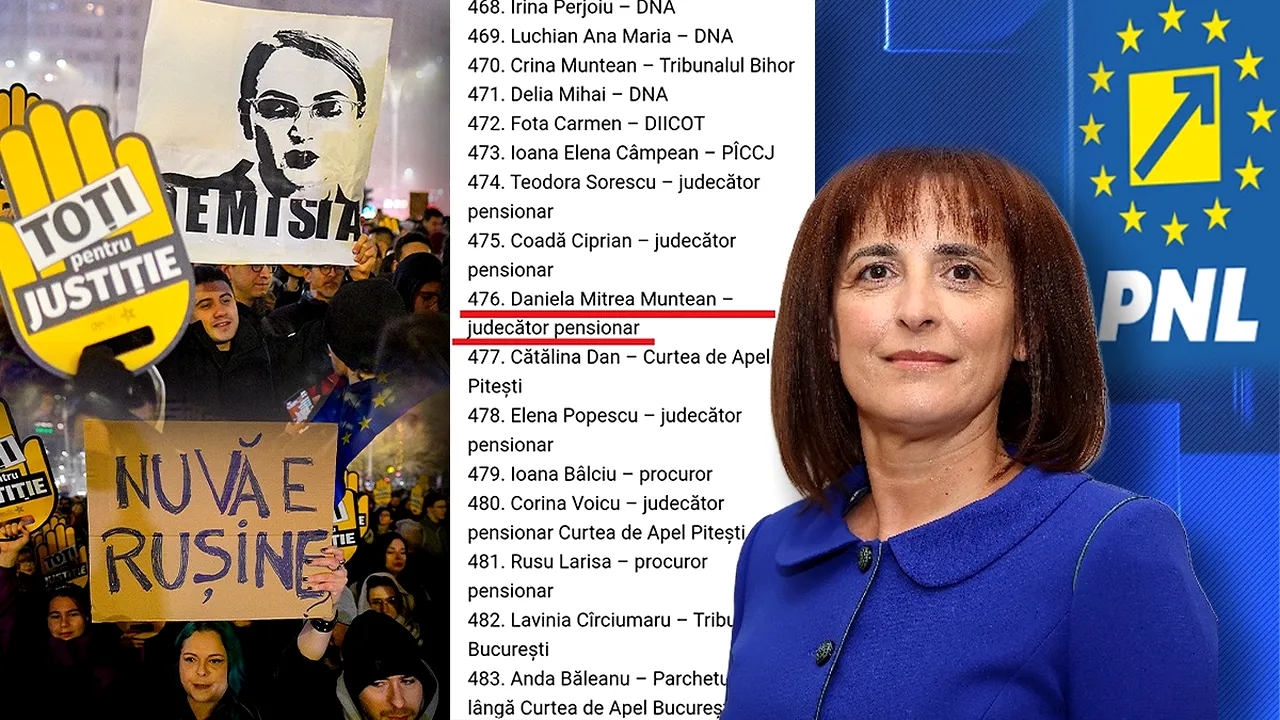 După USR, și PNL se implică direct în protestele pe justiție. Pensionarul special, judecătorul Daniela Mitrea Muntean, semnatara 
