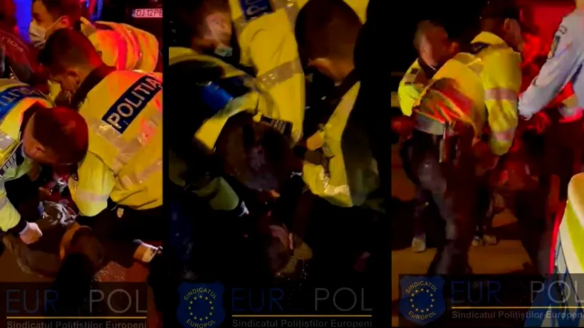 Incident șocant la Craiova. Polițiștii, bătuți măr după ce au reținut un șofer băut (VIDEO)