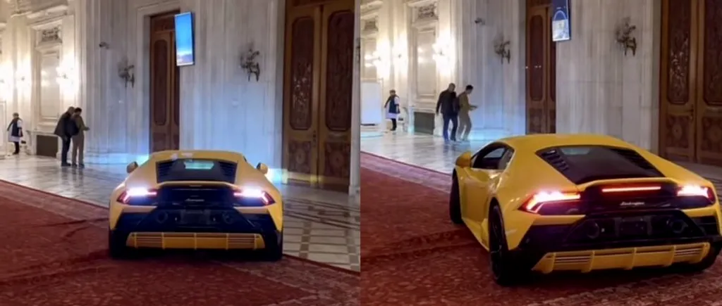 VIDEO | Lamborghini filmat pe holul Parlamentului: „E prea scumpă parcarea cu plată de afară”