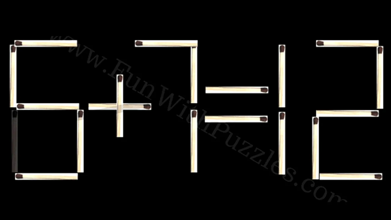 Test de inteligență | Mutați un singur băț de chibrit pentru a corecta 6+1=12