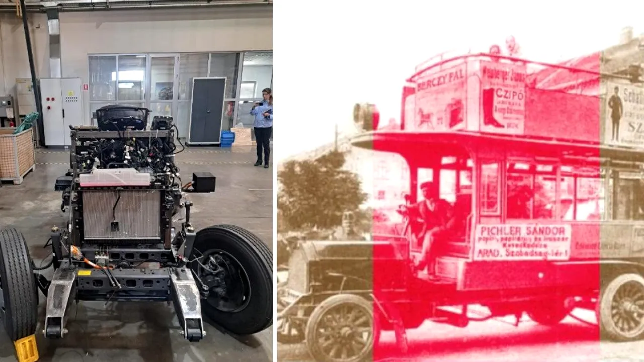 Autobuzul supraetajat MARTA, fabricat la Arad în 1908, va avea o replică în 2026. Au apărut primele imagini cu ineditul proiect