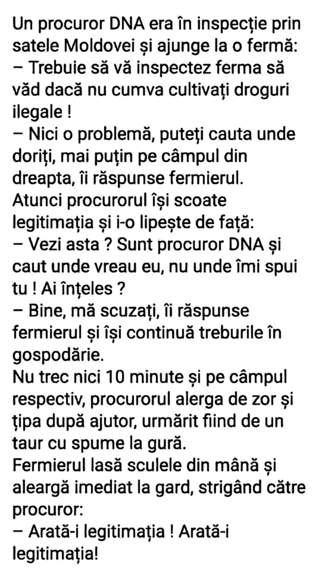 BANCUL ZILEI | Un procuror DNA era în inspecție prin satele Moldovei