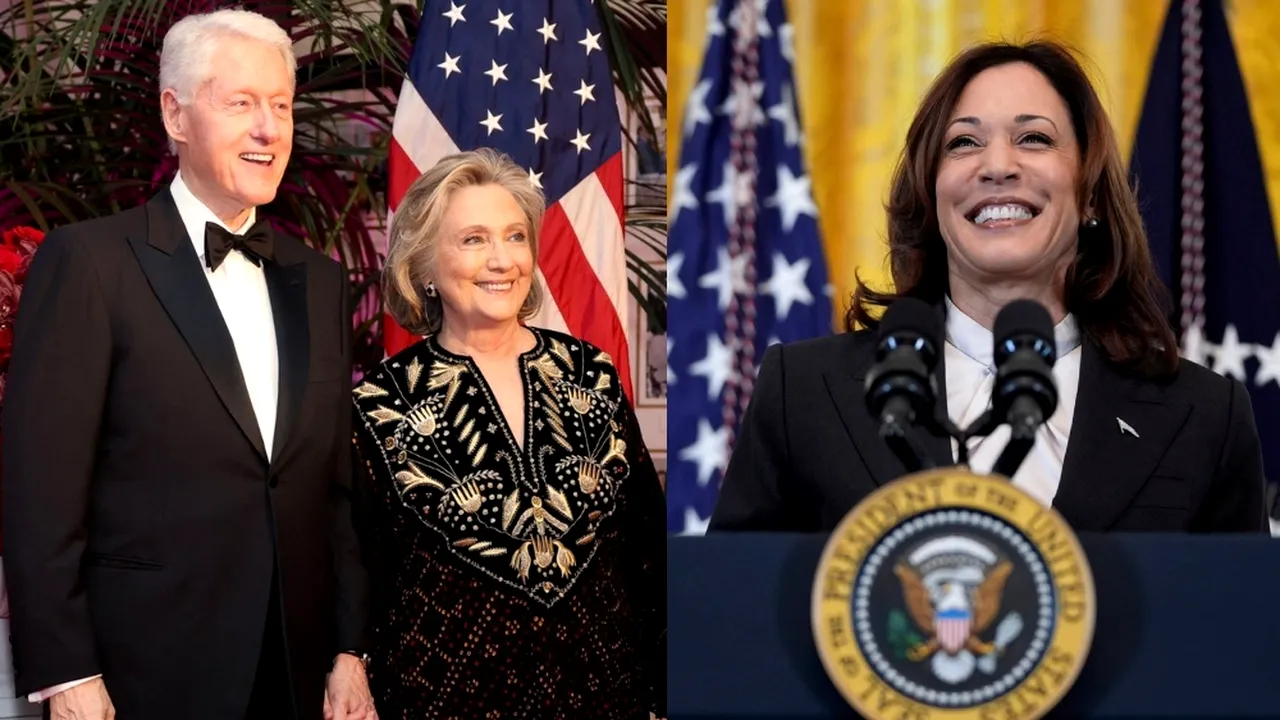 Bill Clinton şi Hillary Clinton își exprimă susținerea pentru Kamala Harris: 
