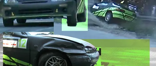 VIDEO - Accident la raliul de la Târgu Cărbunești. Pilotul unei mașini a pierdut controlul asupra volanului și a intrat în spectatori / O persoană a fost rănită