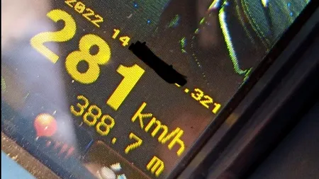 Record de viteză pe A1. Ce „premiu” a primit șoferul de la polițiștii rutieri