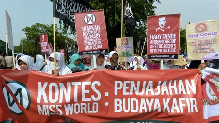 Concursul Miss World 2013, organizat fără proba costumelor de baie, din cauza musulmanilor radicali