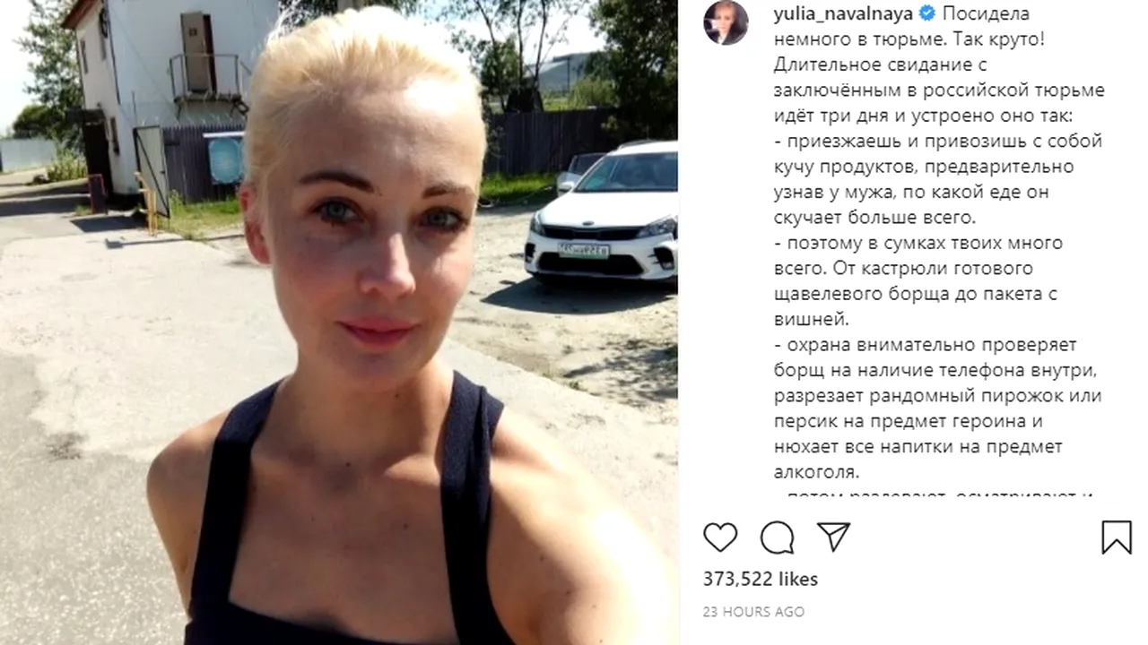 Alexei Navalnîi a primit dreptul la vizită conjugală. Soția opozantului rus: „Am avut trei zile fericite”