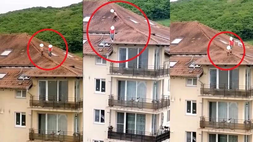 Inconștiență la nivel înalt! Doi copii, surprinși în timp ce se jucau pe ACOPERIȘUL unui bloc din Florești. O femeie a sunat la 112