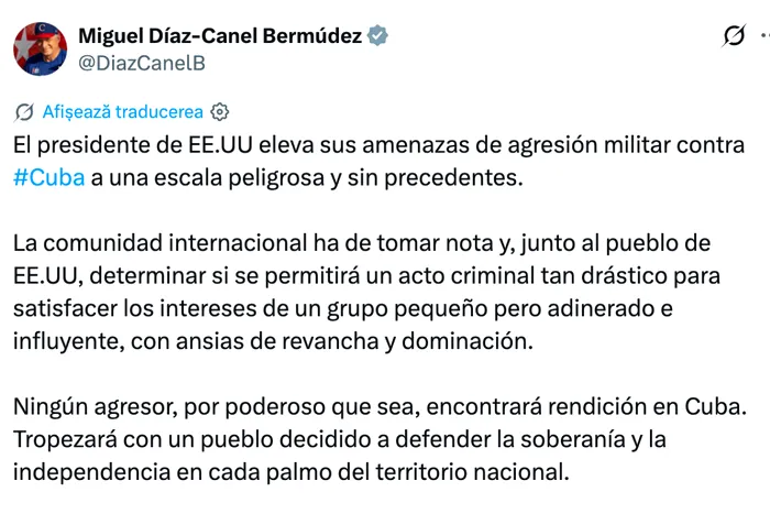 Miguel Diaz-Canel - Foto: X/Miguel Diaz-Canel