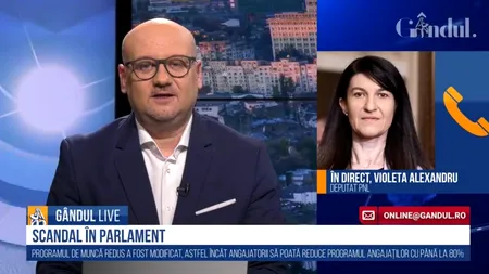 GÂNDUL LIVE. Violeta Alexandru, despre flexibilizarea programului: „Alternativa era ca oamenii să rămână fără joburi! PSD îi vrea pe români în șomaj, fără venituri!”