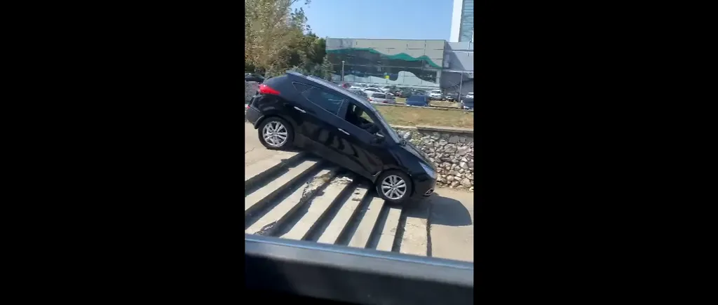 Un constănţean a fost filmat în timp ce cobora scările cu mașina