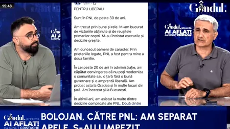 Turcescu: Bolojan ne zice că a separat el apele ca Moise/Nu, anticipatele sunt cele care vor separa apele