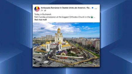 Ce mesaj de felicitare le-a transmis Ambasada României în SUA românilor de Florii