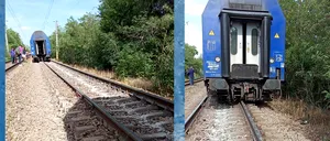 Două vagoane ale unui tren de pasageri au DERAIAT pe ruta Craiova-București. Circulația, blocată pe un fir. Călătorii au fost preluați de un alt tren