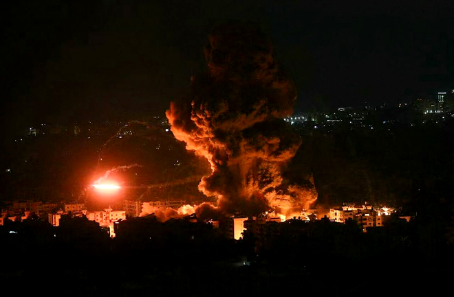 7 octombrie 2024: Bombardarea israeliană a Beirutului. Sursa Foto: Profimedia 