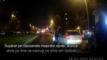 VIDEO | Bătaie în traficul din Capitală. Un bărbat și o femeie au agresat un alt șofer