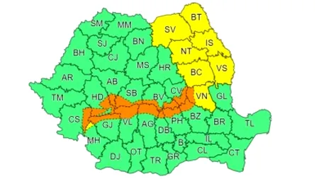 Cod portocaliu de vânt în 13 județe din România. Vântul va sufla cu rafale de până la 140 km/h