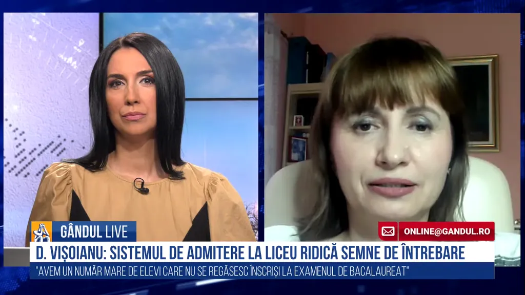 GÂNDUL LIVE. Daniela Vișoianu, specialist în educație: Sistemul de admitere la liceu este vechi și ridică semne de întrebare