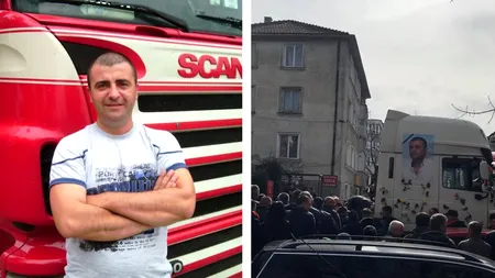 VIDEO. Cătălin, un șofer de 41 de ani, a mers să doarmă și nu s-a mai trezit. Bărbatul, tatăl a două fetițe, a fost condus cu camionul lui pe ultimul drum
