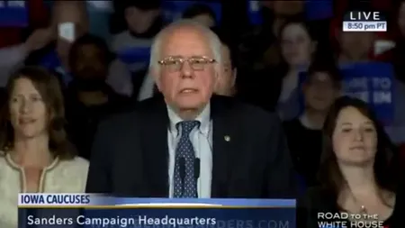 Discursul lui Bernie Sanders după caucusul din Iowa