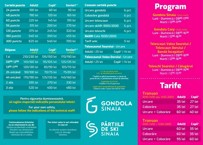 Cât costă o plimbare cu telecabina din Sinaia până la Cota 1.400 și 2.000