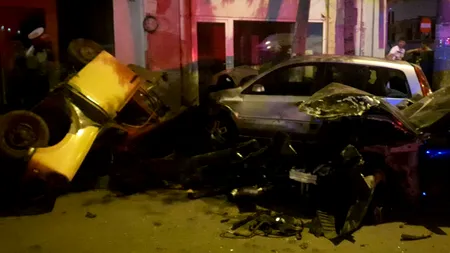 Șase mașini făcute praf în Capitală de un șofer băut