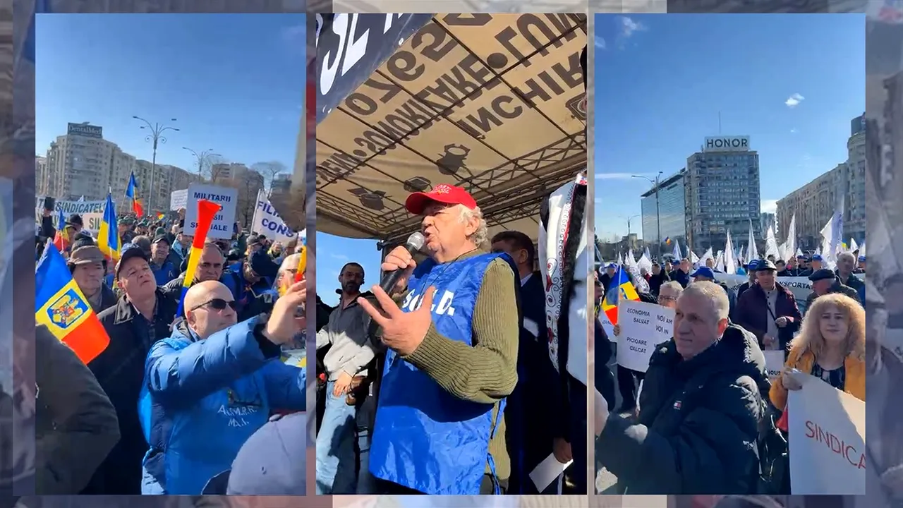 PROTEST la Guvern al sindicatului MERIDIAN/Protestatarii se retrag din cauză că nu vor să fie asociați cu susținătorii lui Călin Georgescu
