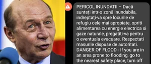 DSU CONTRAZICE afirmațiile lui Traian Băsescu, conform cărora mesajul RO-ALERT nu ar fi fost utilizat în cazul inundațiilor din Galați