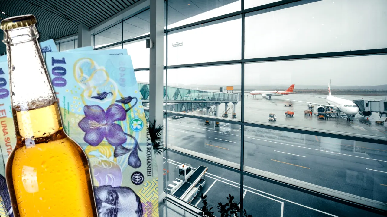 Cât a putut să plătească un client pentru o bere de 0,5 litri, într-un magazin din Aeroportul Otopeni: „Mi-au luat separat 50 de bani pentru garanție”