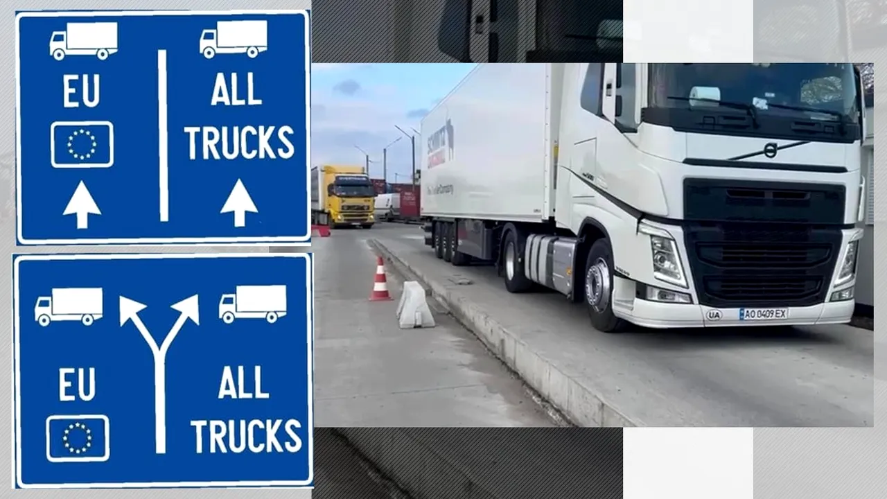 Trafic pe trei benzi pentru camioane la Vama Giurgiu, de vineri. CULOARE SEPARATE pentru UE și non-UE. Vama Siret, reconfigurată de marți