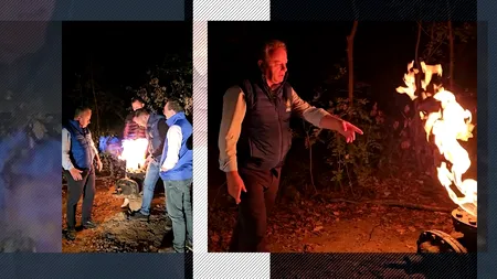 Clip electoral aproape EXPLOZIV. Patru peneliști din Gorj au incendiat o sondă în pădure pentru a demonstra potențialul economic al județului