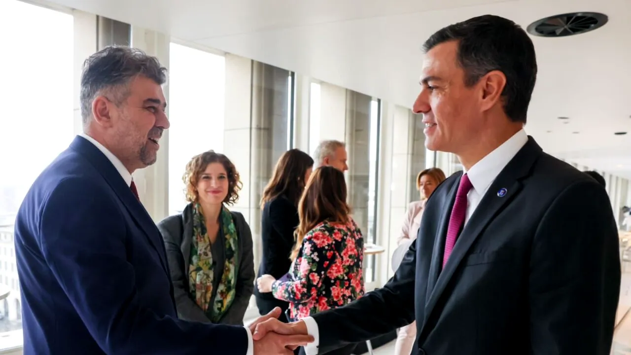 Premierul spaniol Pedro Sanchez, PRIMIT de Marcel Ciolacu la București. Se va semna documentul privind dubla cetățenie a românilor din Spania