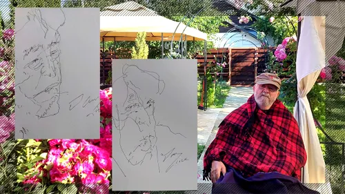 EXCLUSIV | Miracolul din timpul emisiunii lui Ion Cristoiu. Pictorul Dan Cioca a desenat, pentru prima dată după ce a paralizat în urma unui accident, portretul prietenului său Eugen Mihăescu - FOTO