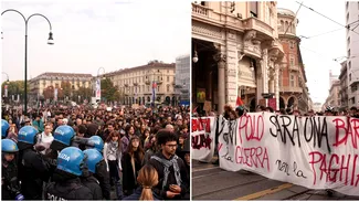 Grevă generală în Italia. Manifestanții au pus bălegar în fața Primăriei din Torino