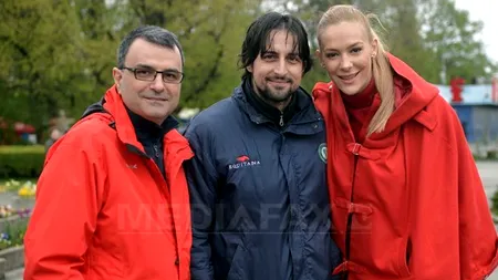 Roxana Ciuhulescu, Denis Ștefan și Lucian Mîndruță - demonstrație cu cai, de Ziua Hemofiliei