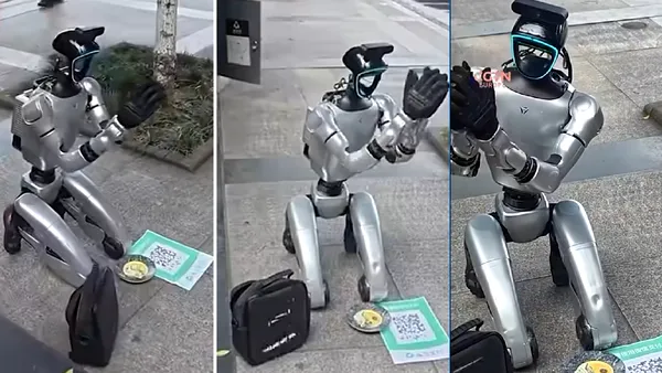 În viitor, chiar și cerșetorii ar putea fi înlocuiți. Un robot a cerșit, în genunchi, pe o stradă din China după bani pentru a-și încărca bateria