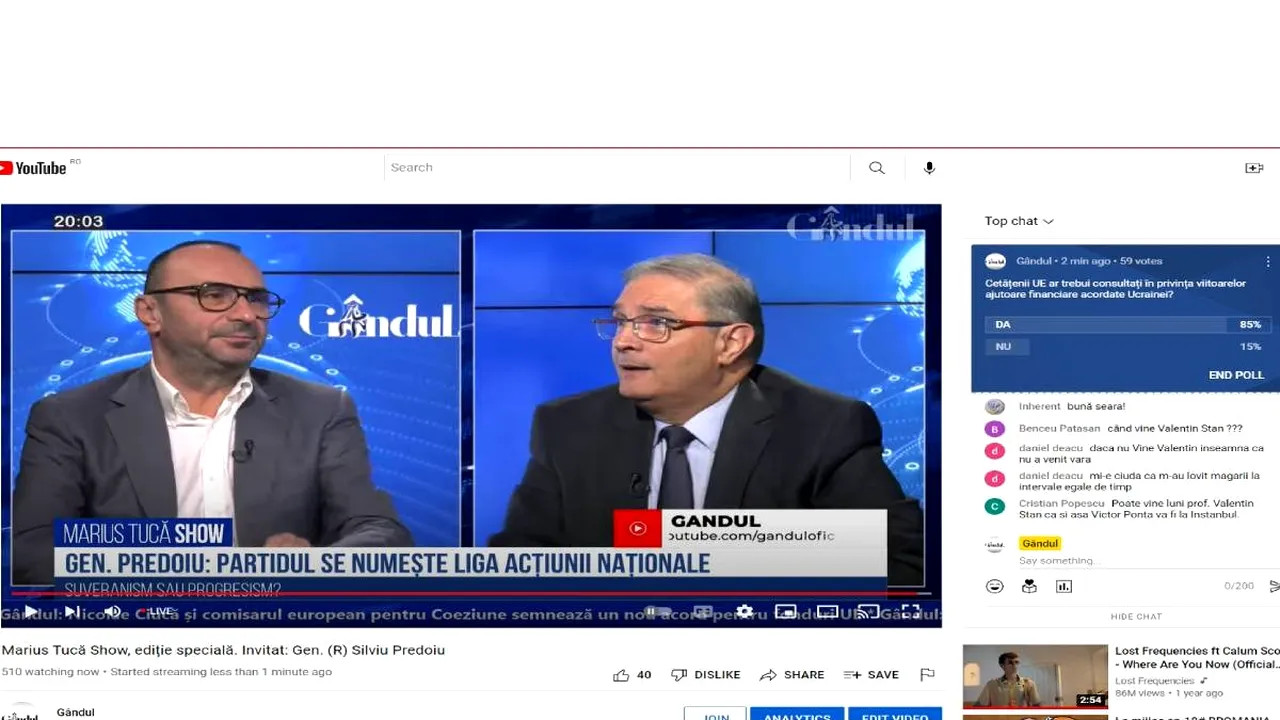 Poll Marius Tucă Show: „Cetățenii UE ar trebui consultați în privința viitoarelor ajutoare financiare acordate Ucrainei”