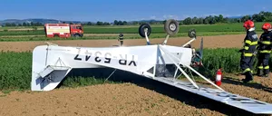 Un avion de mici dimensiuni a aterizat FORȚAT, pe un câmp din în județul Alba, din cauza unor scurgeri de carburant. Care e starea pilotului