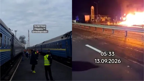 Tren de pasageri lovit de o dronă rusească în regiunea ucraineană Volîn. O alta a lovit o stație de combustibil la 800 de metri de granița cu Polonia