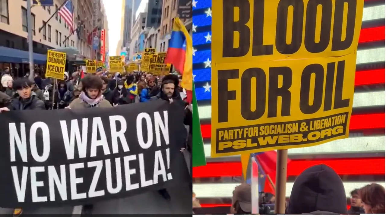 Oamenii din New York și alte 64 de orașe americane ies în stradă să spună „nu” războiului Statelor Unite cu Venezuela