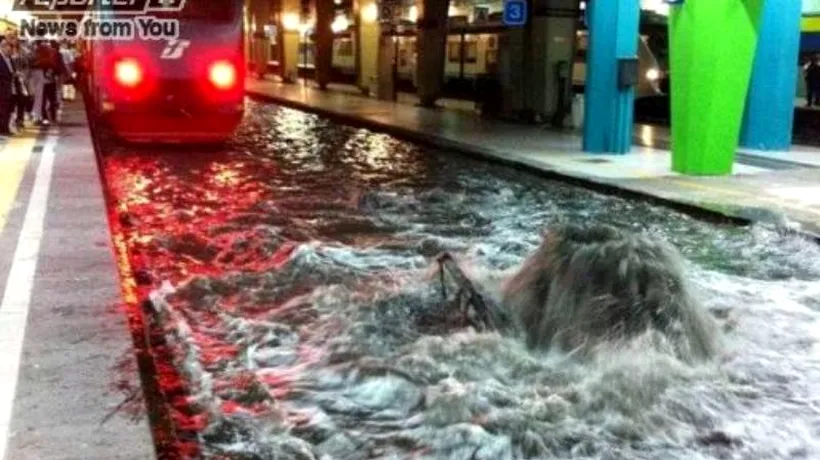 O furtună puternică a dus la inundarea metroului din Napoli. VIDEO