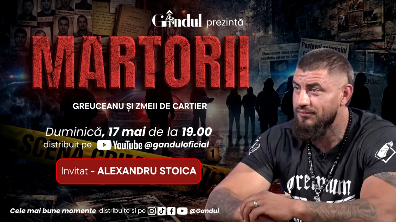 Alexandru Stoica, “Greuceanu”, intră duminică, 17 mai, de la ora 19.00, în ringul MARTORII cu povestea sa: “GREUCEANU ȘI ZMEII DE CARTIER”