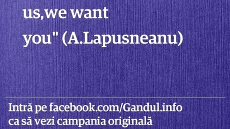 Facebook a șters aplicația Gândul prin care cititorii își scriau propriile afișe în campania 