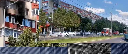 VIDEO | Incendiu violent în București! Arde un apartament din zona Piața Progresul