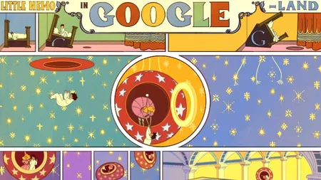 GOOGLE DOODLE - WINSOR MCCAY, caricaturist american. Aventurile lui LITTLE NEMO IN GOOGLE-LAND. VIDEO