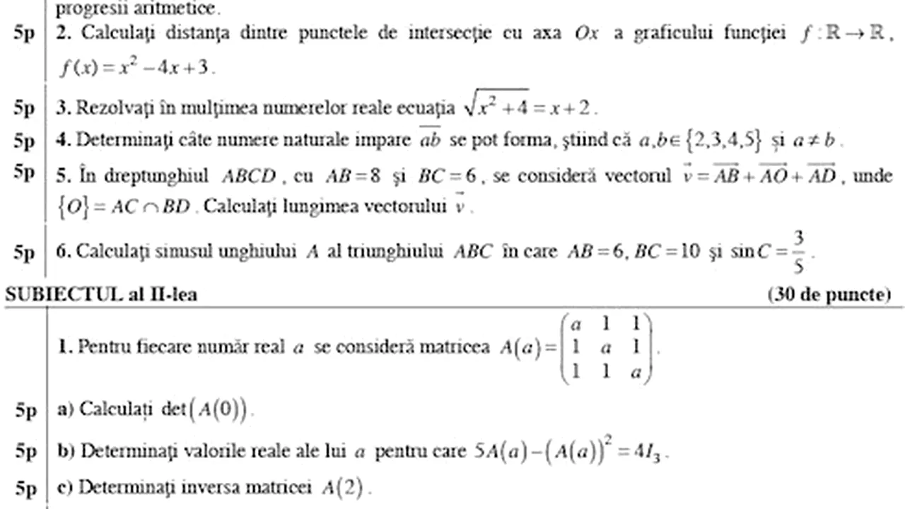 BACALAUREAT 2013. Ce subiecte au primit elevii la MATEMATICĂ și ISTORIE la BAC 2013