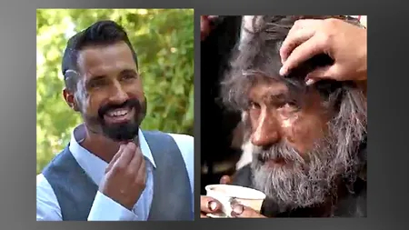 VIDEO. Transformarea fabuloasă a unui om al străzii. După ce a fost tuns și îmbrăcat elegant, a devenit de nerecunoscut